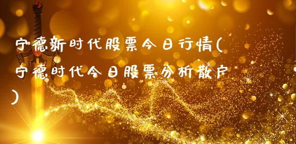 宁德新时代股票今日行情(宁德时代今日股票分析散户)_https://www.yunyouns.com_期货直播_第1张