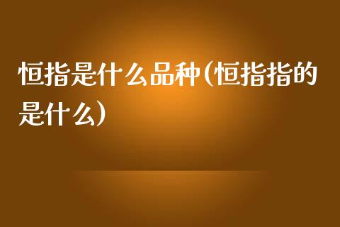 恒指是什么品种(恒指指的是什么)_https://www.yunyouns.com_股指期货_第1张