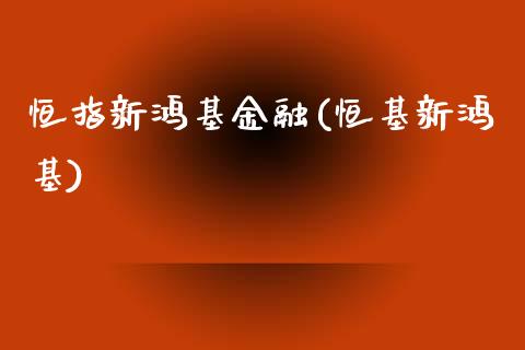 恒指新鸿基金融(恒基新鸿基)_https://www.yunyouns.com_期货直播_第1张