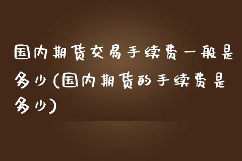 国内期货交易手续费一般是多少(国内期货的手续费是多少)_https://www.yunyouns.com_恒生指数_第1张