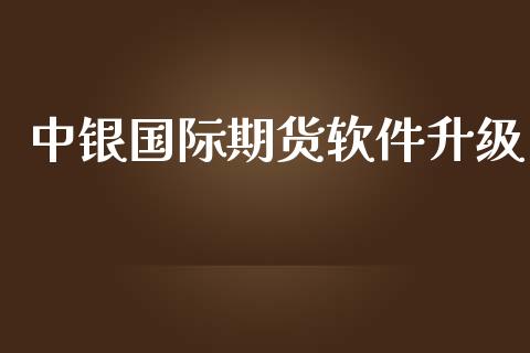 中银国际期货软件升级_https://www.yunyouns.com_股指期货_第1张