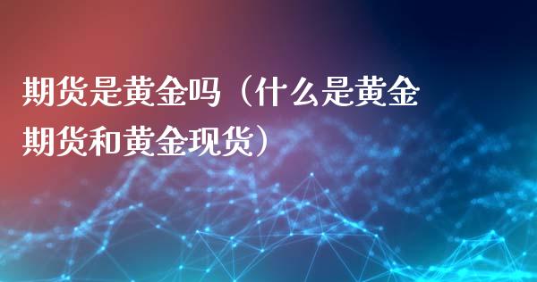 期货是黄金吗（什么是黄金期货和黄金现货）_https://www.yunyouns.com_期货行情_第1张