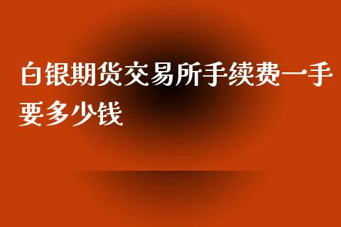 白银期货交易所手续费一手要多少钱_https://www.yunyouns.com_期货行情_第1张