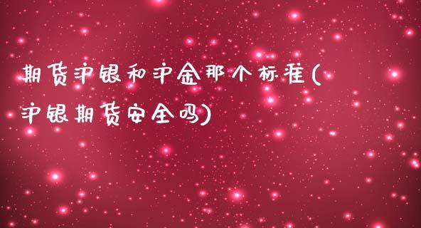 期货沪银和沪金那个标准(沪银期货安全吗)_https://www.yunyouns.com_股指期货_第1张