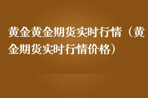 黄金黄金期货实时行情（黄金期货实时行情价格）_https://www.yunyouns.com_股指期货_第1张