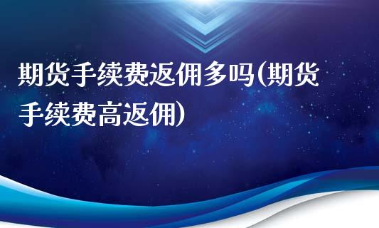 期货手续费返佣多吗(期货手续费高返佣)_https://www.yunyouns.com_期货行情_第1张