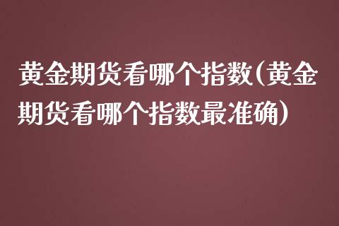 黄金期货看哪个指数(黄金期货看哪个指数最准确)_https://www.yunyouns.com_股指期货_第1张