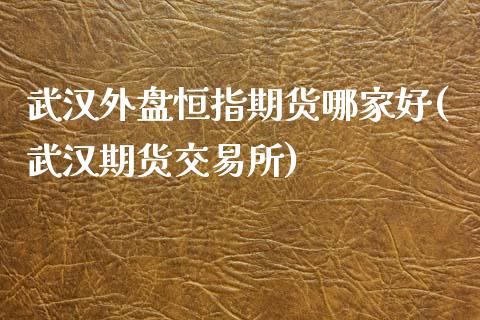 武汉外盘恒指期货哪家好(武汉期货交易所)_https://www.yunyouns.com_期货行情_第1张