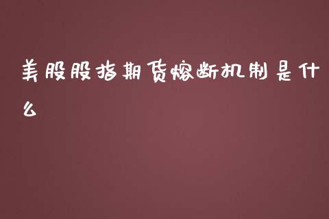 美股股指期货熔断机制是什么_https://www.yunyouns.com_期货行情_第1张