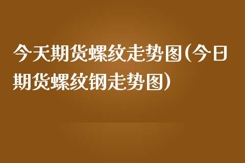 今天期货螺纹走势图(今日期货螺纹钢走势图)_https://www.yunyouns.com_期货行情_第1张