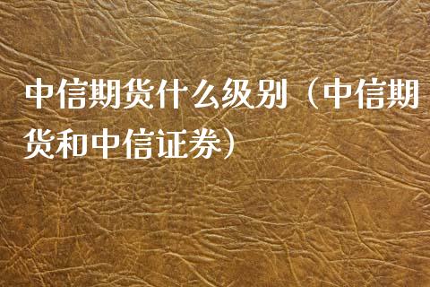 中信期货什么级别（中信期货和中信证券）_https://www.yunyouns.com_期货行情_第1张