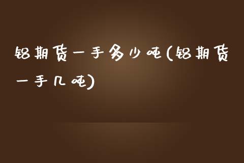 铝期货一手多少吨(铝期货一手几吨)_https://www.yunyouns.com_恒生指数_第1张