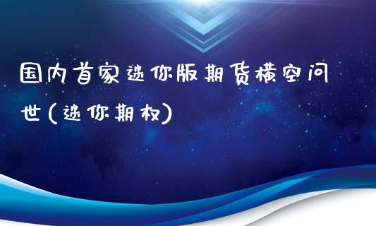 国内首家迷你版期货横空问世(迷你期权)_https://www.yunyouns.com_期货直播_第1张