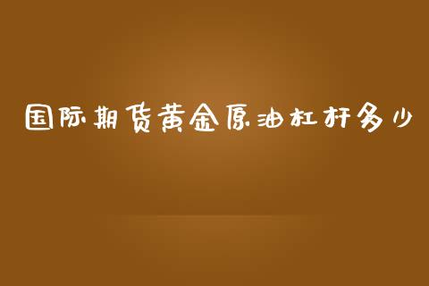 国际期货黄金原油杠杆多少_https://www.yunyouns.com_期货直播_第1张