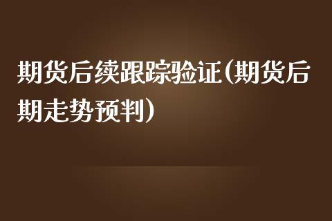 期货后续跟踪验证(期货后期走势预判)_https://www.yunyouns.com_恒生指数_第1张