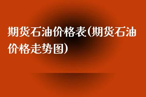 期货石油价格表(期货石油价格走势图)_https://www.yunyouns.com_恒生指数_第1张