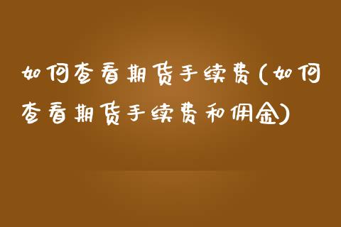 如何查看期货手续费(如何查看期货手续费和佣金)_https://www.yunyouns.com_股指期货_第1张