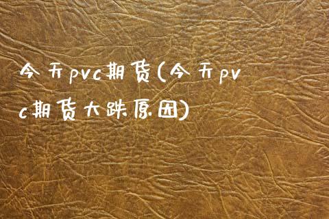 今天pvc期货(今天pvc期货大跌原因)_https://www.yunyouns.com_期货直播_第1张