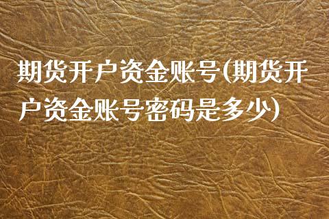 期货开户资金账号(期货开户资金账号密码是多少)_https://www.yunyouns.com_股指期货_第1张