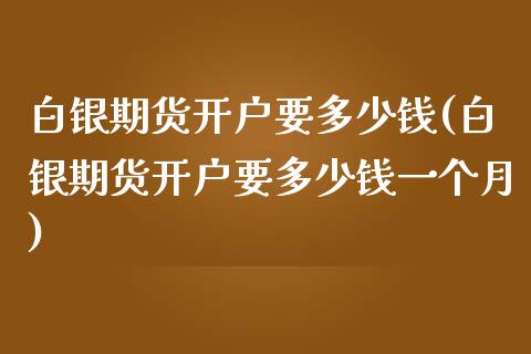 白银期货开户要多少钱(白银期货开户要多少钱一个月)_https://www.yunyouns.com_股指期货_第1张