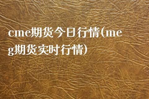 cme期货今日行情(meg期货实时行情)_https://www.yunyouns.com_股指期货_第1张