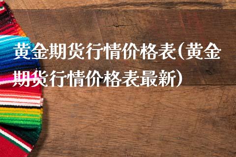 黄金期货行情价格表(黄金期货行情价格表最新)_https://www.yunyouns.com_期货行情_第1张