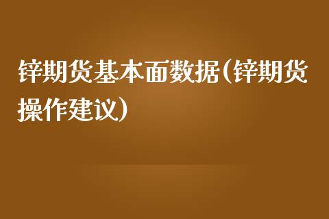 锌期货基本面数据(锌期货操作建议)_https://www.yunyouns.com_股指期货_第1张