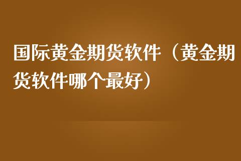 国际黄金期货软件（黄金期货软件哪个最好）_https://www.yunyouns.com_期货直播_第1张