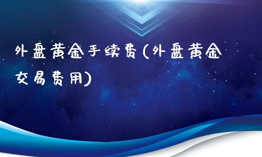 外盘黄金手续费(外盘黄金交易费用)_https://www.yunyouns.com_期货直播_第1张