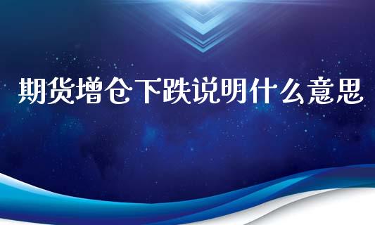 期货增仓下跌说明什么意思_https://www.yunyouns.com_股指期货_第1张