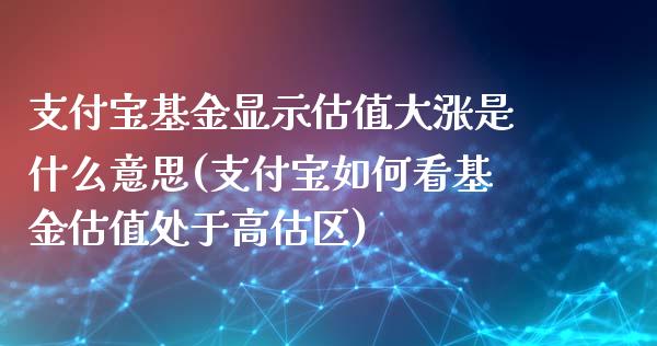 支付宝基金显示估值大涨是什么意思(支付宝如何看基金估值处于高估区)_https://www.yunyouns.com_期货直播_第1张