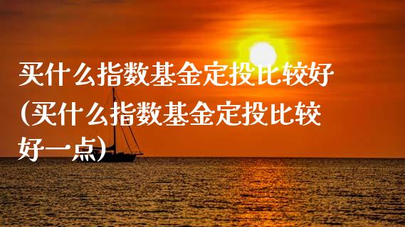 买什么指数基金定投比较好(买什么指数基金定投比较好一点)_https://www.yunyouns.com_期货行情_第1张