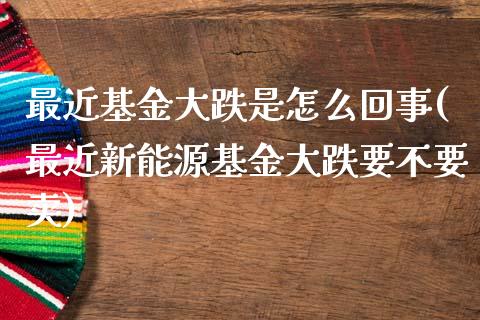 最近基金大跌是怎么回事(最近新能源基金大跌要不要卖)_https://www.yunyouns.com_恒生指数_第1张