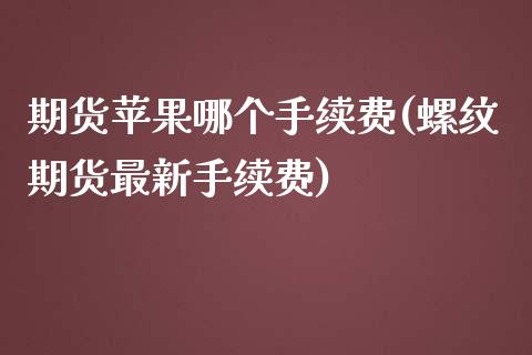 期货苹果哪个手续费(螺纹期货最新手续费)_https://www.yunyouns.com_恒生指数_第1张