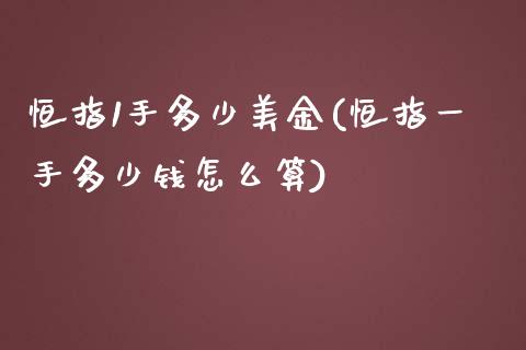 恒指1手多少美金(恒指一手多少钱怎么算)_https://www.yunyouns.com_股指期货_第1张