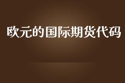 欧元的国际期货代码_https://www.yunyouns.com_期货直播_第1张