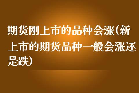 期货刚上市的品种会涨(新上市的期货品种一般会涨还是跌)_https://www.yunyouns.com_股指期货_第1张