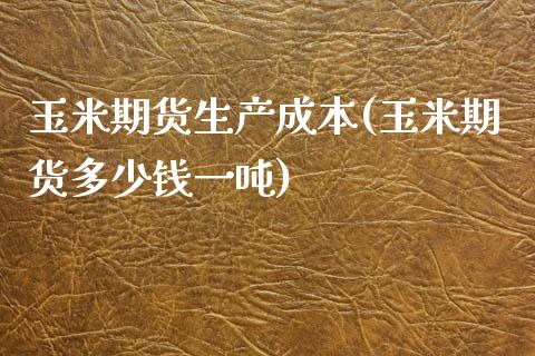 玉米期货生产成本(玉米期货多少钱一吨)_https://www.yunyouns.com_期货直播_第1张