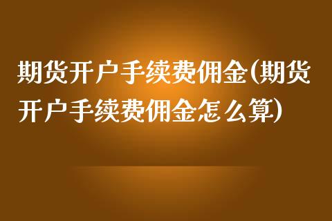 期货开户手续费佣金(期货开户手续费佣金怎么算)_https://www.yunyouns.com_股指期货_第1张