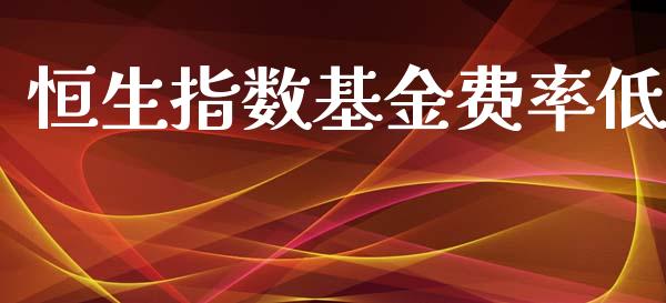 恒生指数基金费率低_https://www.yunyouns.com_股指期货_第1张