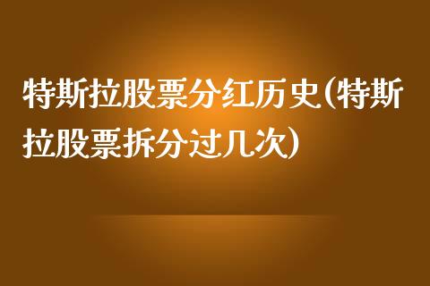 特斯拉股票分红历史(特斯拉股票拆分过几次)_https://www.yunyouns.com_期货直播_第1张