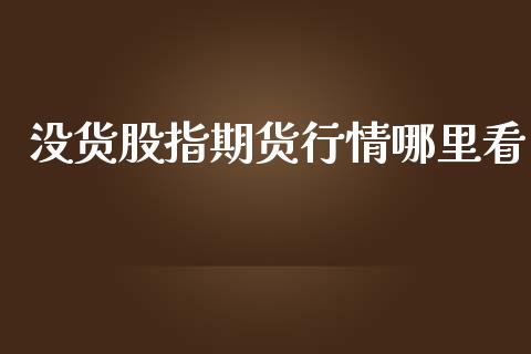 没货股指期货行情哪里看_https://www.yunyouns.com_期货行情_第1张