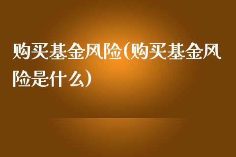 购买基金风险(购买基金风险是什么)_https://www.yunyouns.com_期货直播_第1张