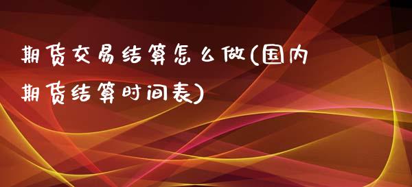 期货交易结算怎么做(国内期货结算时间表)_https://www.yunyouns.com_期货行情_第1张