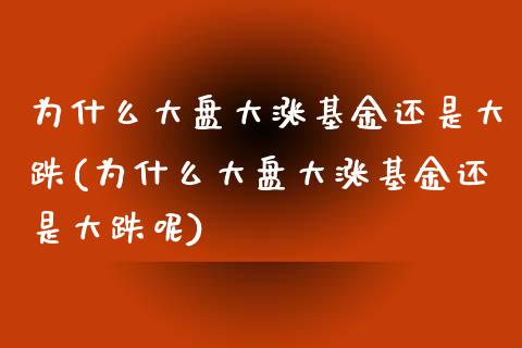 为什么大盘大涨基金还是大跌(为什么大盘大涨基金还是大跌呢)_https://www.yunyouns.com_期货行情_第1张