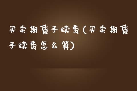 买卖期货手续费(买卖期货手续费怎么算)_https://www.yunyouns.com_期货行情_第1张