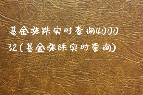 基金涨跌实时查询400032(基金涨跌实时查询)_https://www.yunyouns.com_期货直播_第1张