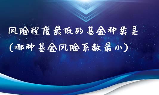 风险程度最低的基金种类是(哪种基金风险系数最小)_https://www.yunyouns.com_股指期货_第1张