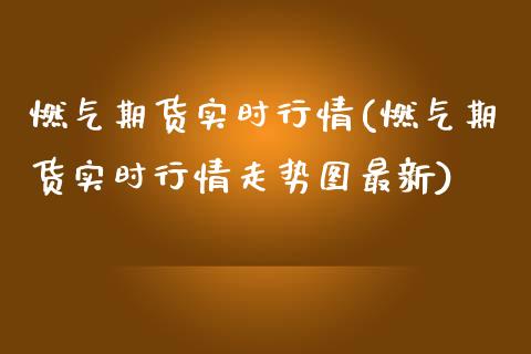 燃气期货实时行情(燃气期货实时行情走势图最新)_https://www.yunyouns.com_股指期货_第1张