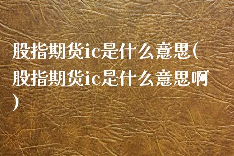 股指期货ic是什么意思(股指期货ic是什么意思啊)_https://www.yunyouns.com_股指期货_第1张